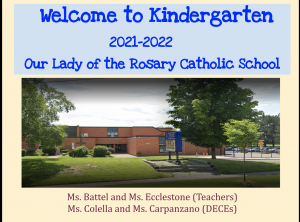 Welcome to Kindergarten at Our Lady of the Rosary CES