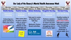 OLR Mental Health Awareness Week: Monday, January 24 to Friday, January 28, 2022